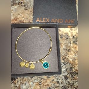 Alex and Ani Bangle Bracelet Blue Topaz